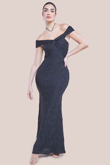 Front Knot Twist Maxi Dress Goddiva